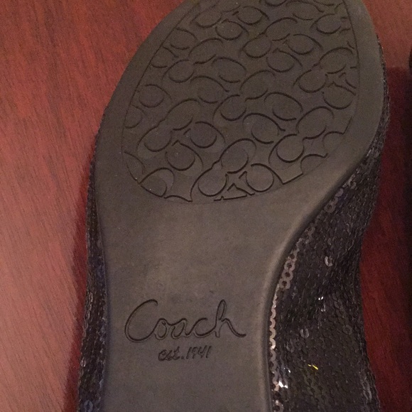 Coach Black Sequined Ballet Flats 5.5M - Picture 4 of 11